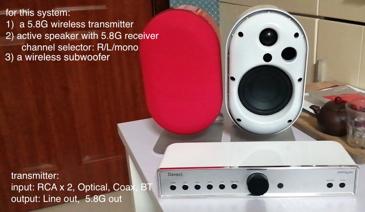 Davecl 5.8g Wireless Głośnik