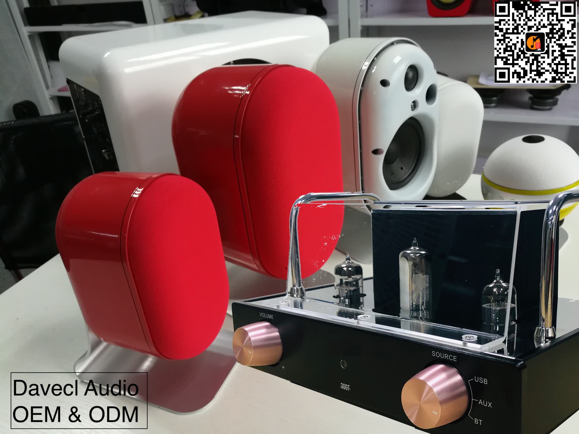 Davecl QC Głośnik i wzmacniacz rurowy